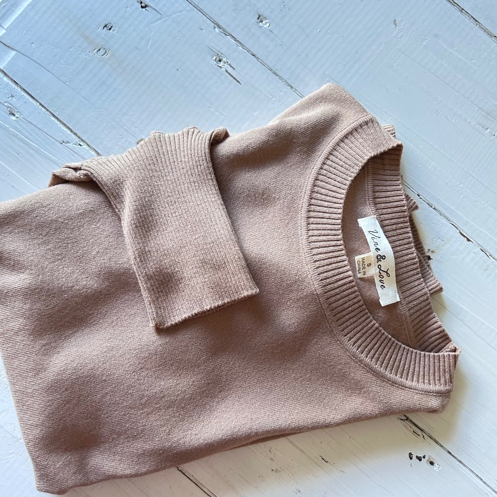 Vine‎ & Love Women's Pullover Balloon Sleeve Knit Sweater - Size S